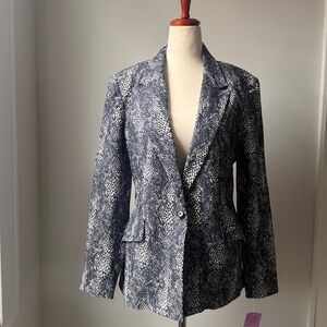Estelle & Finn Single-button Snake Print Blazer   Women’s Viscose Blend Jacket